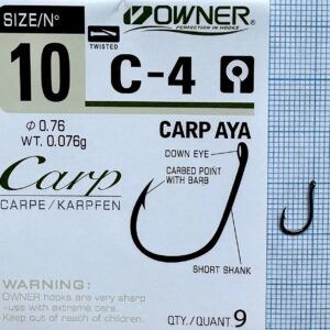 Крючки Owner 50924 (C-4) Carp Aya №10 9шт (реплика) Хорошее качество