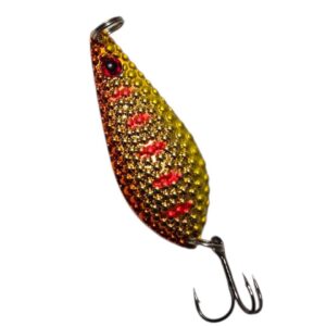 16г Колеблююча блешня (колебалка) Атом BoyaBy Yellow Pink Stripe, рельєф